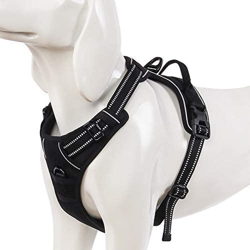 PoyPet No Pull Dog Harness, No Choke Front Clip Dog Reflective Harness,  Adjustable Soft Padded Pet Vest with Easy Control Handle for Small to Large