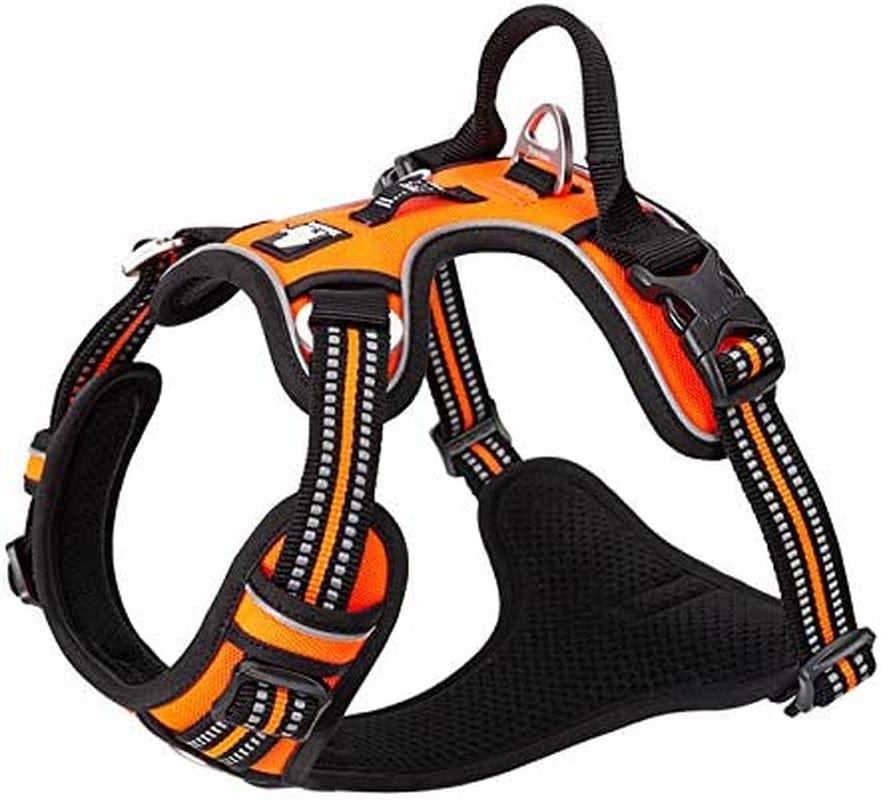 WINHYEPET True Love No Pull Dog Harness Extra Reflective Pet Harness for Small Medium Large Dogs Adjustbale for Running Walking Padded Soft Mesh Vest Easy Control Tlh56512(Fushcia,S) Animals & Pet Supplies > Pet Supplies > Dog Supplies > Dog Apparel FU JIAN YUN HAI CHONG WU YONG PIN GONG MAO YOU XIAN GONG SI Orange L 