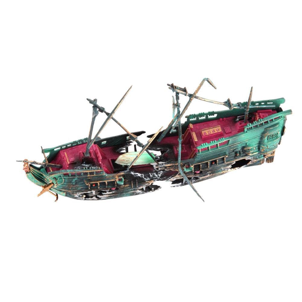 Winnereco Aquarium Ornament Ship Air Split Shipwreck Fish Tank Decor Sunk Wreck Boat Animals & Pet Supplies > Pet Supplies > Fish Supplies > Aquarium Decor Winnereco   