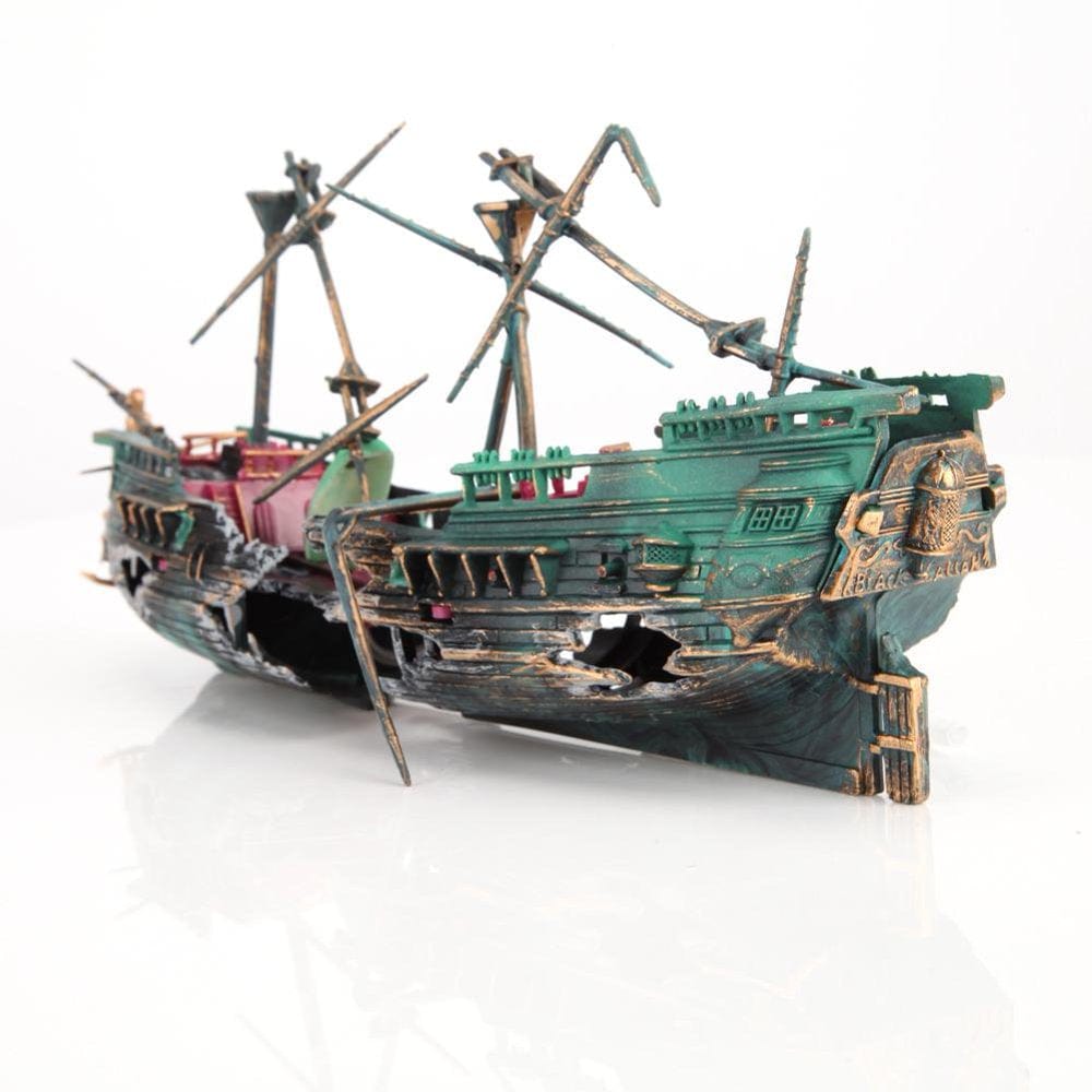 Winnereco Aquarium Ornament Ship Air Split Shipwreck Fish Tank Decor Sunk Wreck Boat Animals & Pet Supplies > Pet Supplies > Fish Supplies > Aquarium Decor Winnereco   