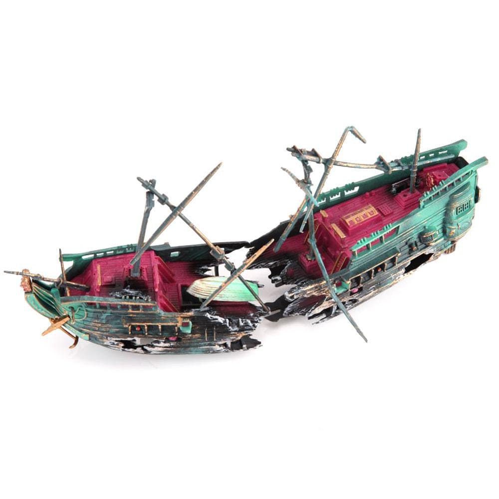 Winnereco Aquarium Ornament Ship Air Split Shipwreck Fish Tank Decor Sunk Wreck Boat Animals & Pet Supplies > Pet Supplies > Fish Supplies > Aquarium Decor Winnereco   