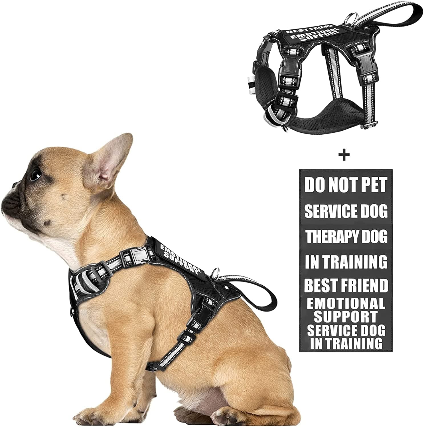 WINSEE Service Dog Vest No Pull Dog Harness with 7 Dog Patches