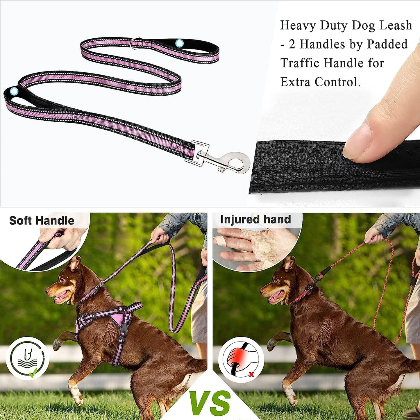 WINSEE Step in Dog Harness Collar and Leash Set, All-In-One Reflective No Escape Dog Harness with Adjustable Buckles for Pet Puppies, Small, Medium, Large, and Extra-Large Dogs Animals & Pet Supplies > Pet Supplies > Dog Supplies > Dog Apparel WINSEE   