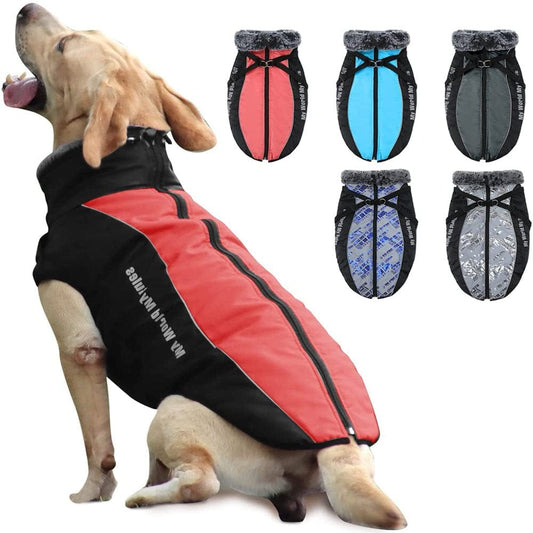 Winter Dog Coat Warm Fleece Dog Jacket for Cold Weather Reflective Zip up Puppy Dog Sport Vest Outdoor Pet Sweater Apparel Clothes for Small Medium Large Dogs Animals & Pet Supplies > Pet Supplies > Dog Supplies > Dog Apparel Bbonlinedress 3XL Red 