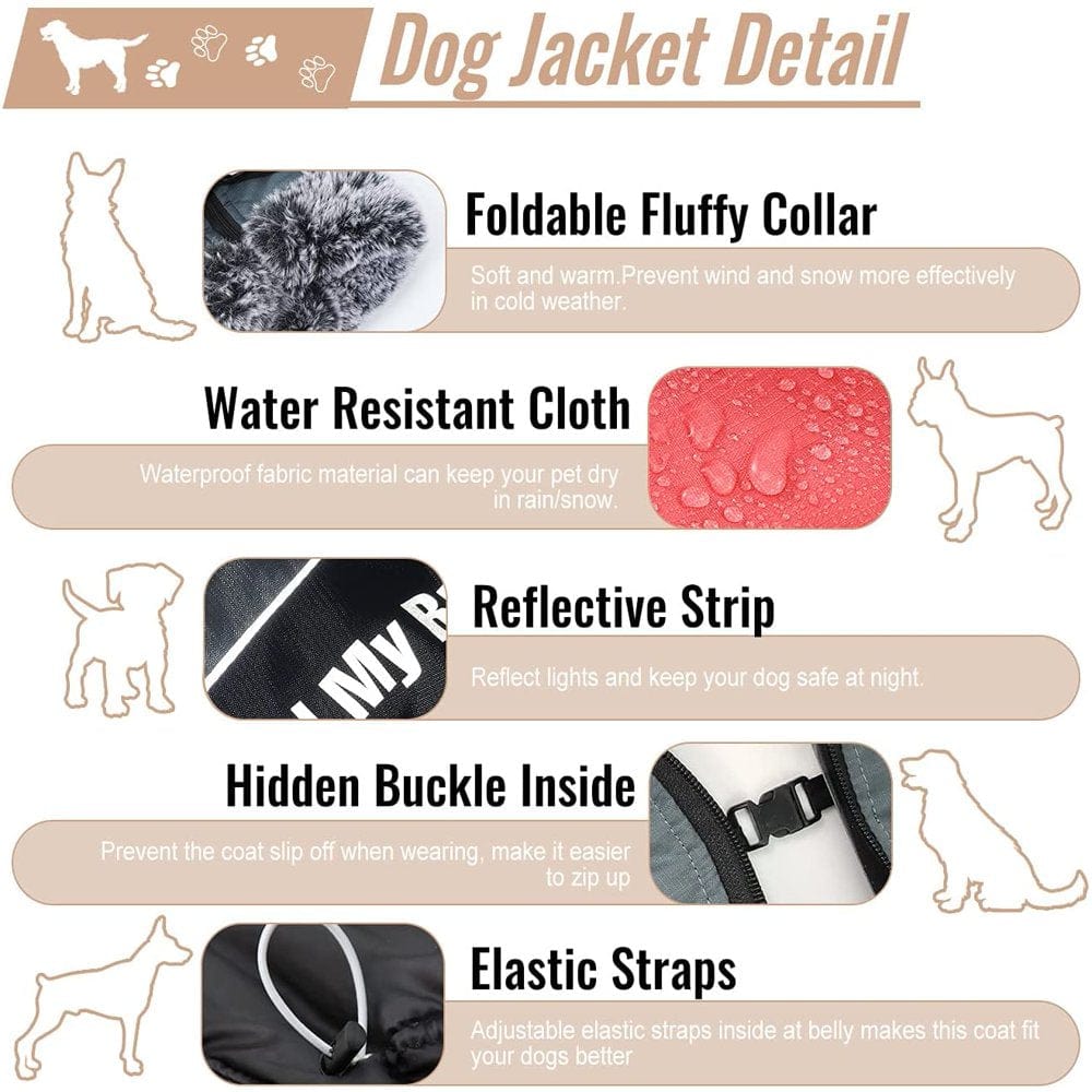 Winter Dog Coat Warm Fleece Dog Jacket for Cold Weather Reflective Zip up Puppy Dog Sport Vest Outdoor Pet Sweater Apparel Clothes for Small Medium Large Dogs Animals & Pet Supplies > Pet Supplies > Dog Supplies > Dog Apparel Bbonlinedress   