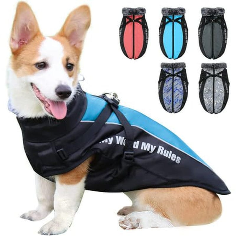 Winter Dog Coat Warm Fleece Dog Jacket for Cold Weather Reflective Zip up Puppy Dog Sport Vest Outdoor Pet Sweater Apparel Clothes for Small Medium Large Dogs Animals & Pet Supplies > Pet Supplies > Dog Supplies > Dog Apparel Bbonlinedress 4XL Blue 