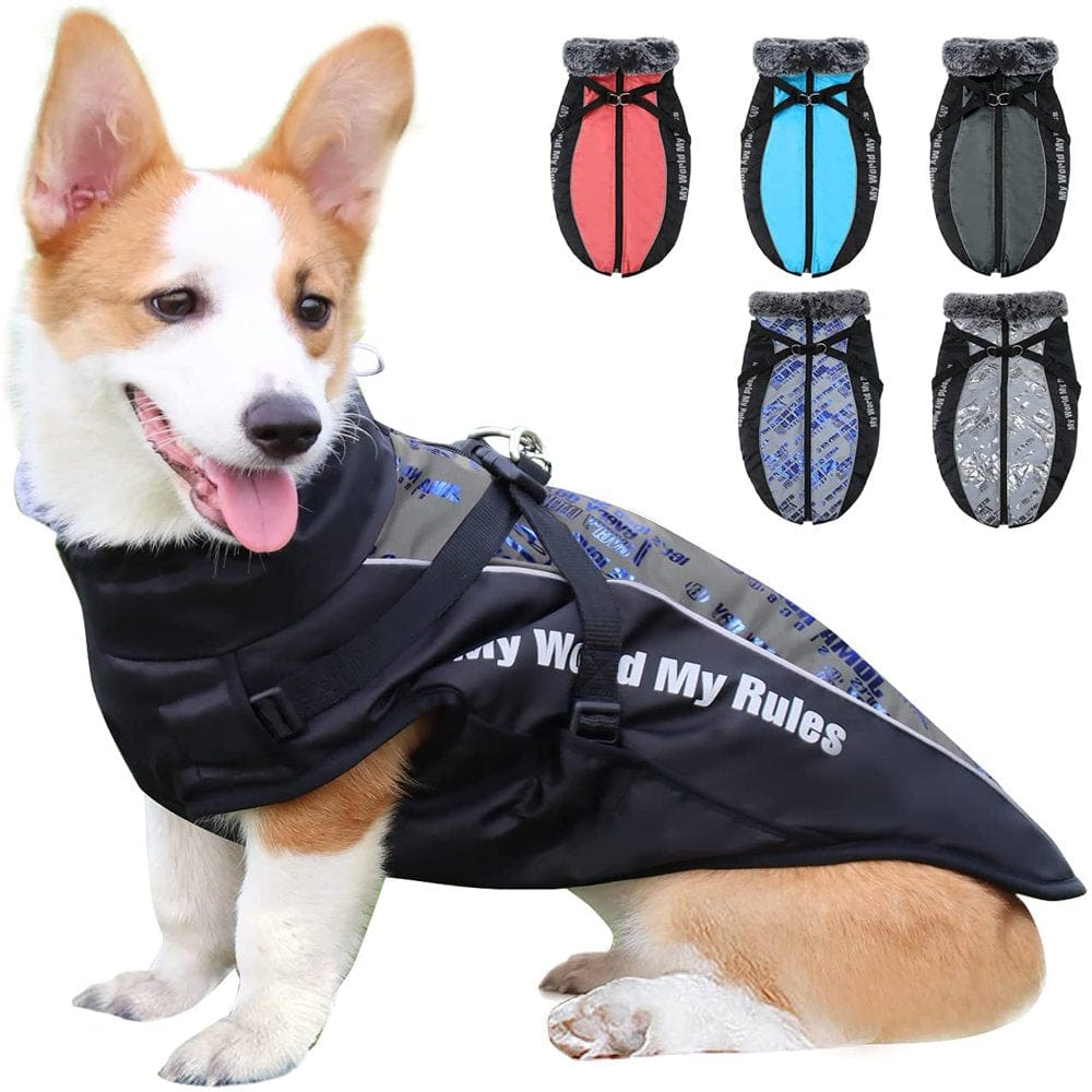 Winter Dog Coat Warm Fleece Dog Jacket for Cold Weather Reflective Zip up Puppy Dog Sport Vest Outdoor Pet Sweater Apparel Clothes for Small Medium Large Dogs Animals & Pet Supplies > Pet Supplies > Dog Supplies > Dog Apparel Bbonlinedress 6XL Silver Blue 