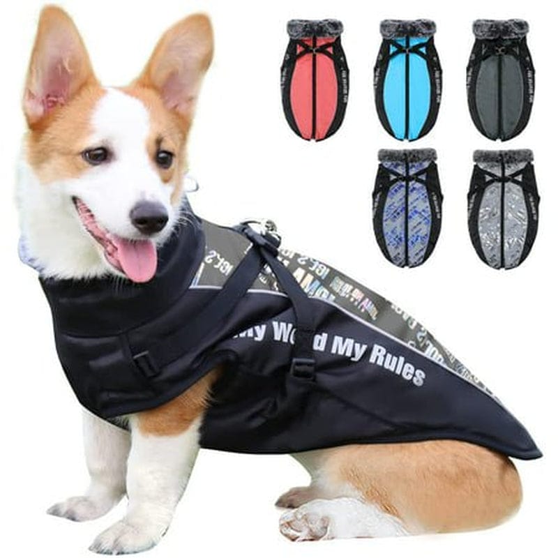 Winter Dog Coat Warm Fleece Dog Jacket for Cold Weather Reflective Zip up Puppy Dog Sport Vest Outdoor Pet Sweater Apparel Clothes for Small Medium Large Dogs Animals & Pet Supplies > Pet Supplies > Dog Supplies > Dog Apparel Bbonlinedress 6XL Silver Grey 