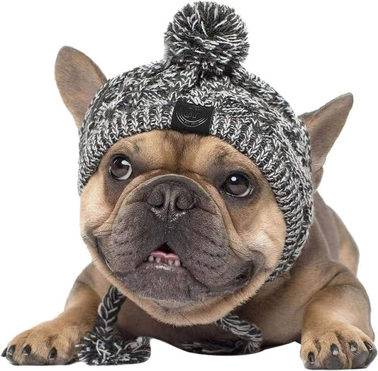 Winter Soft Dog Hats, Warm Pet Dog Knitted Hat, Windproof Knitting French Bulldog Hat for Small Medium Dogs (Large) Animals & Pet Supplies > Pet Supplies > Dog Supplies > Dog Apparel cnstorm   