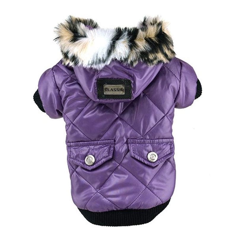 Winter Warm Puppy Dog Clothes Pet Dog Cat Coat Hoodie Jacket Apparel Animals & Pet Supplies > Pet Supplies > Cat Supplies > Cat Apparel Taykoo L Purple 