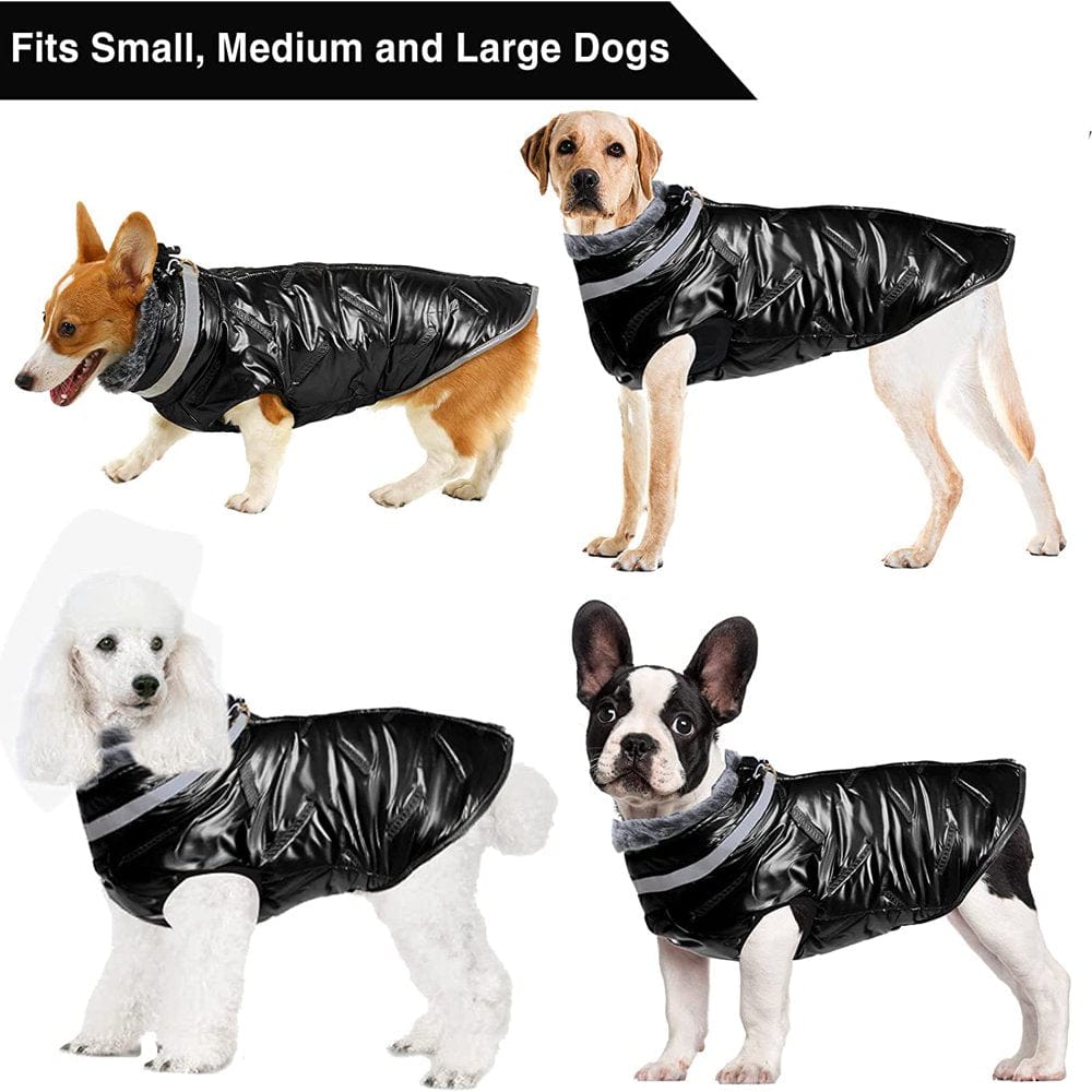 Winter Waterproof Dog Vest Coat Windproof Warm Reversible Dog Jacket for Cold Weather Puppy Dog Outwear Apparels for Small Medium Large Dogs