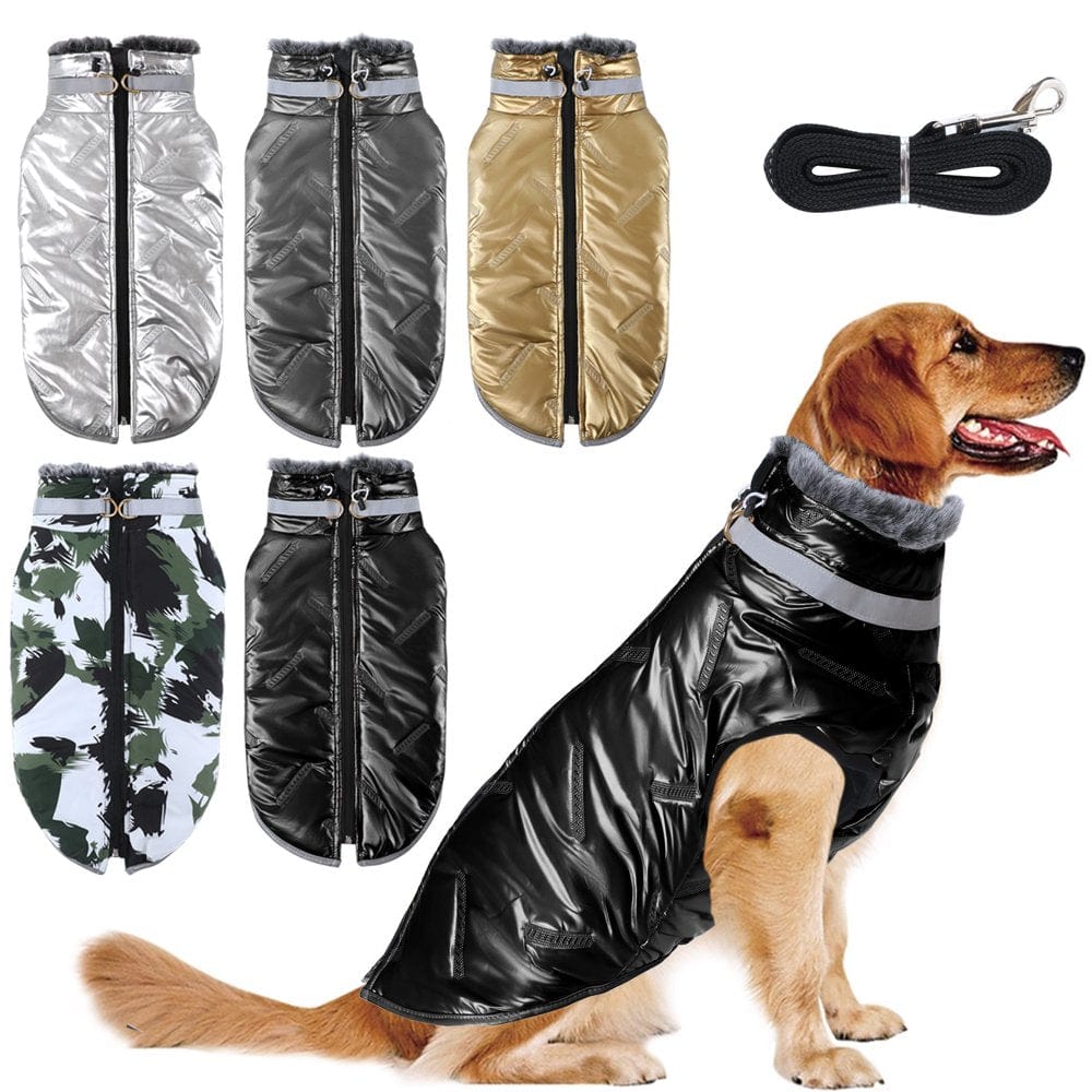 Winter Waterproof Dog Vest Coat Windproof Warm Reversible Dog Jacket for Cold Weather Puppy Dog Outwear Apparels for Small Medium Large Dogs