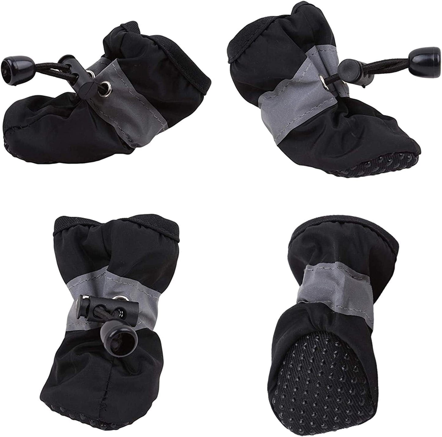 Winwinfly Dog Shoes, Dog Boots Paw Protector, Winter Warm Comfortable Soft Soled Dog Skidproof Sneakers with Reflective Straps, for Small Dog Animals & Pet Supplies > Pet Supplies > Dog Supplies > Dog Apparel Winwinfly Black 3  