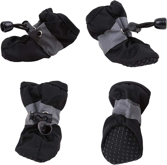Winwinfly Dog Shoes, Dog Boots Paw Protector, Winter Warm Comfortable Soft Soled Dog Skidproof Sneakers with Reflective Straps, for Small Dog Animals & Pet Supplies > Pet Supplies > Dog Supplies > Dog Apparel Winwinfly Black 3  