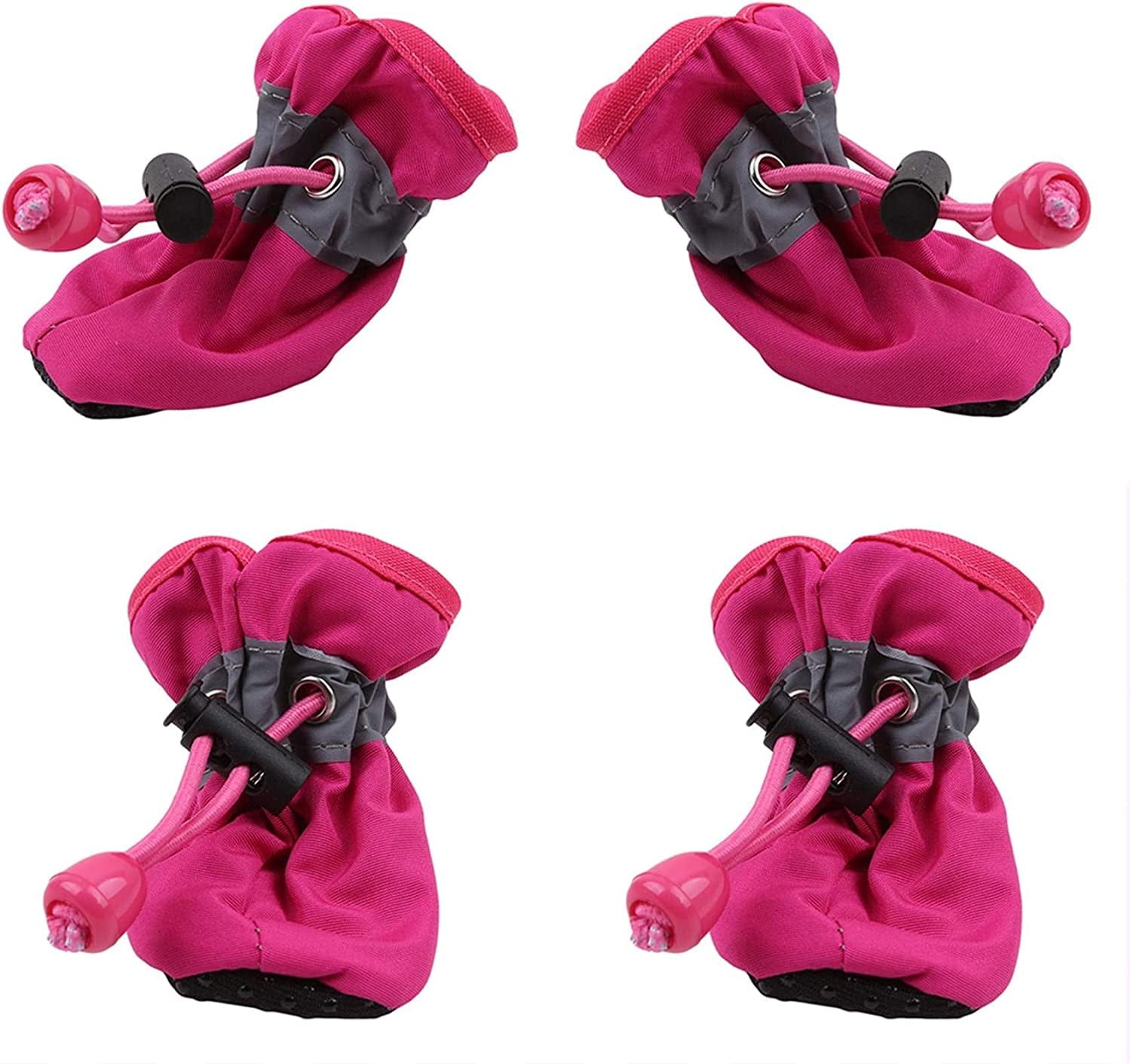 Winwinfly Dog Shoes, Dog Boots Paw Protector, Winter Warm Comfortable Soft Soled Dog Skidproof Sneakers with Reflective Straps, for Small Dog Animals & Pet Supplies > Pet Supplies > Dog Supplies > Dog Apparel Winwinfly Rose Number Two  