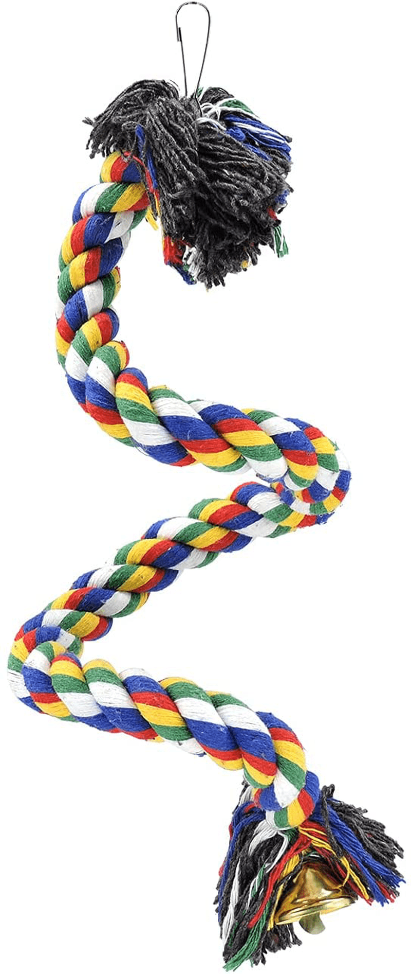 Wishlotus Bird Perches, Parrot Colorful Climbing Rope Swing Toys Parrot Stand with Bell and Hanging Clip for Parrots, Budgies, Macaws, Parakeets, and Other Small Birds. Animals & Pet Supplies > Pet Supplies > Bird Supplies > Bird Ladders & Perches WishLotus 50cm  