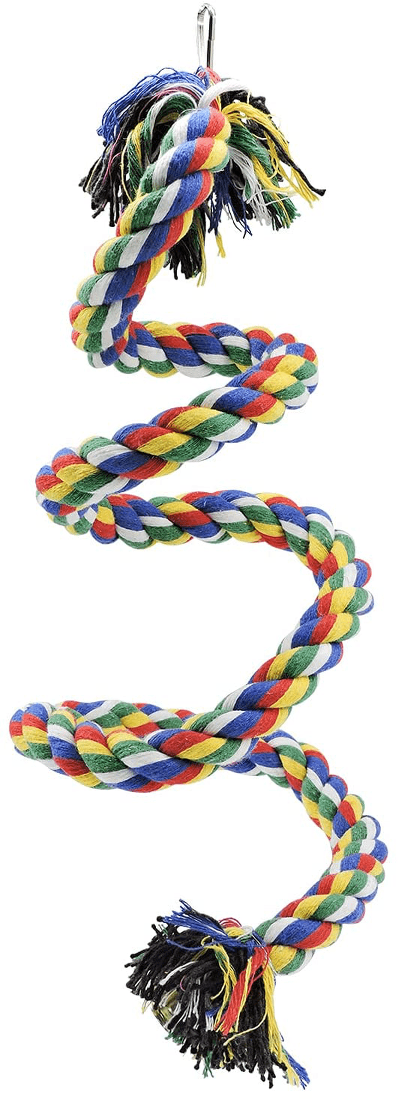 Wishlotus Bird Perches, Parrot Colorful Climbing Rope Swing Toys Parrot Stand with Bell and Hanging Clip for Parrots, Budgies, Macaws, Parakeets, and Other Small Birds. Animals & Pet Supplies > Pet Supplies > Bird Supplies > Bird Ladders & Perches WishLotus 100cm  