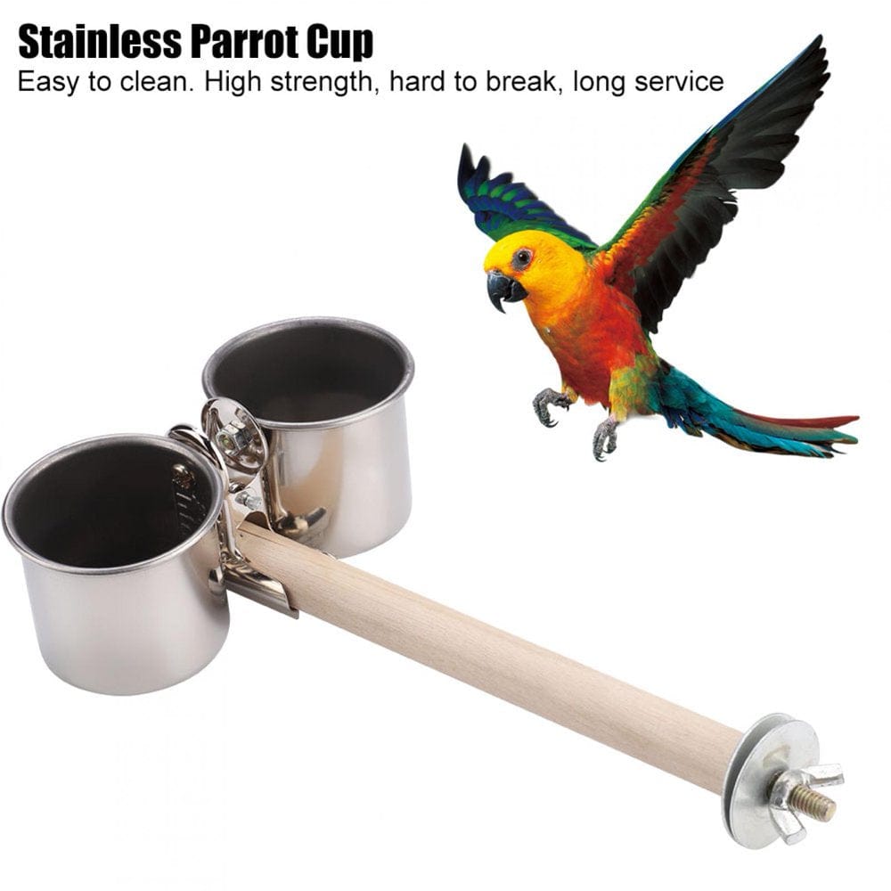With Clip and Cage Stand Bird Clip Cups, Bird Water Cups, for Starling Cockatiels for for Bird