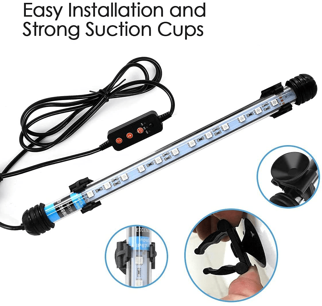 WLTHO 7.5-30 in Submersible Aquarium Light, Color Changing LED Fish Tank Light with Timer 4H/8H/12H Auto On/Off Dimmable LED Lights for Fish Tank 10-45 In Animals & Pet Supplies > Pet Supplies > Fish Supplies > Aquarium Lighting WLTHO   