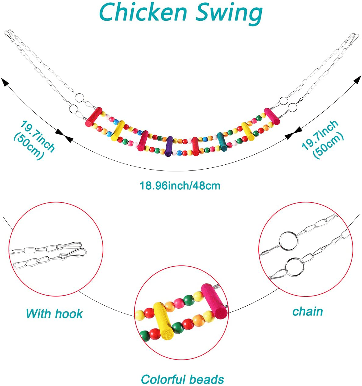 Woiworco 5 Packs Chicken Toys, Chicken Xylophone Toys, Chicken Mirror Toys for Hens, Chicken Ladders Swing Toys and Vegetable Hanging Feeder for Chicken Coop