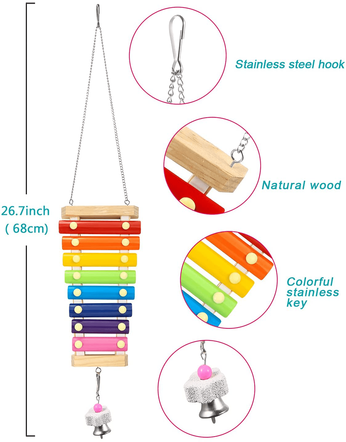 Woiworco 5 Packs Chicken Toys, Chicken Xylophone Toys, Chicken Mirror Toys for Hens, Chicken Ladders Swing Toys and Vegetable Hanging Feeder for Chicken Coop Animals & Pet Supplies > Pet Supplies > Bird Supplies > Bird Treats Woiworco   