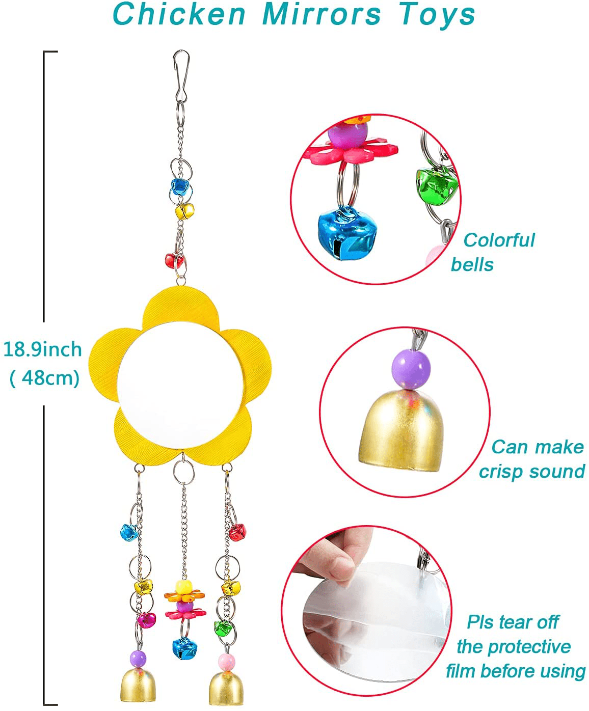 Woiworco 5 Packs Chicken Toys, Chicken Xylophone Toys, Chicken Mirror Toys for Hens, Chicken Ladders Swing Toys and Vegetable Hanging Feeder for Chicken Coop Animals & Pet Supplies > Pet Supplies > Bird Supplies > Bird Treats Woiworco   