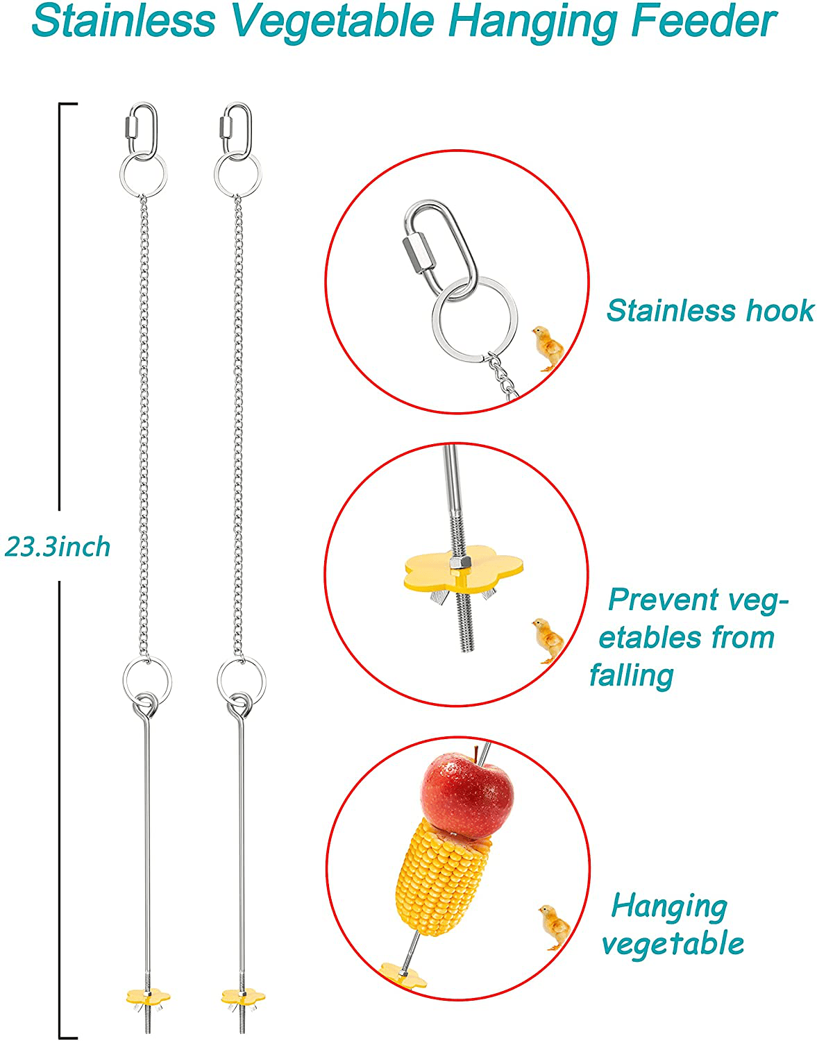 Woiworco 6 Packs Chicken Toys, Chicken Xylophone Toys for Hens, Chicken Swing Ladder Toys, Chicken Pecking Toys and Vegetable Hanging Feeder for Chicken Bird Parrot Animals & Pet Supplies > Pet Supplies > Bird Supplies > Bird Toys Woiworco   