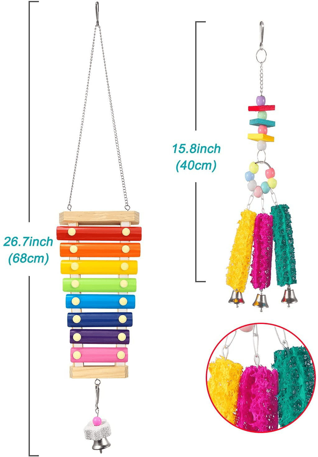 Woiworco 6 Packs Chicken Toys, Chicken Xylophone Toys for Hens, Chicken Swing Ladder Toys, Chicken Pecking Toys and Vegetable Hanging Feeder for Chicken Bird Parrot Animals & Pet Supplies > Pet Supplies > Bird Supplies > Bird Toys Woiworco   