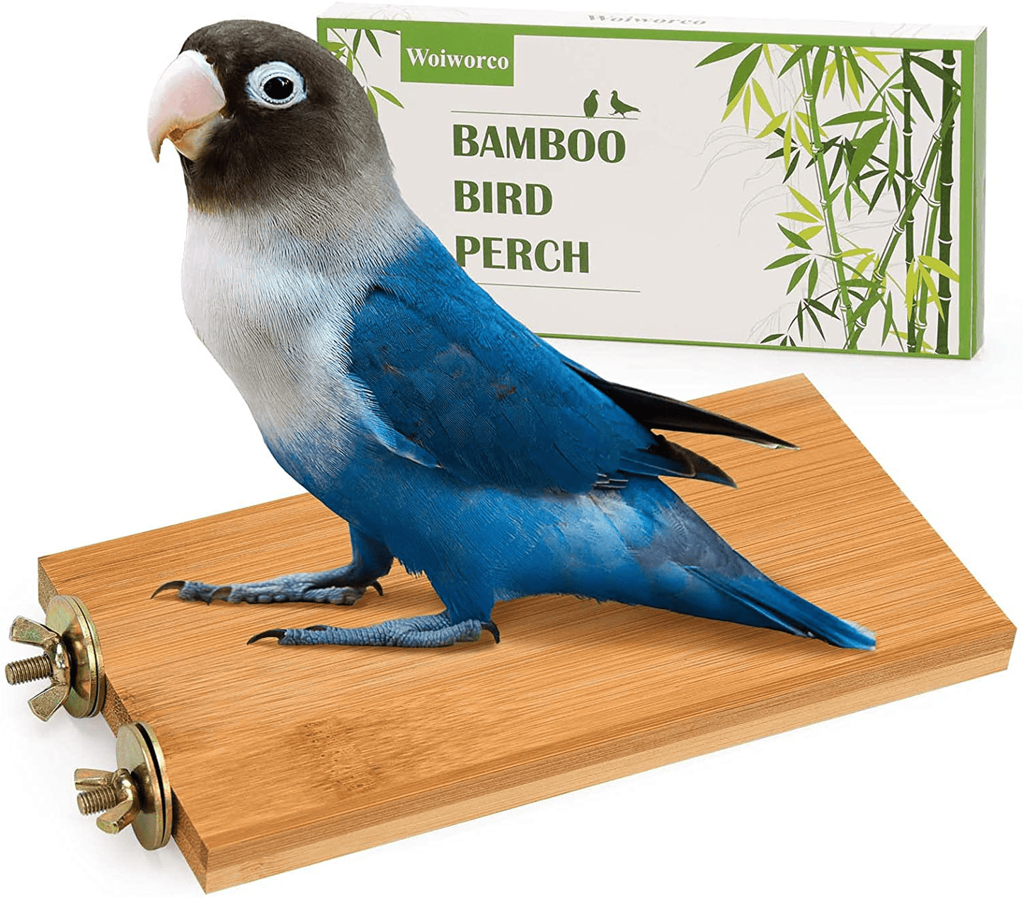 Woiworco Bird Perches Stand Toy, Bamboo Wood Parrot Perch Bird Platform Bird Cage Accessories Toys for Budgies Parakeet Cockatiels Exercise Sleep and Chew Animals & Pet Supplies > Pet Supplies > Bird Supplies > Bird Cage Accessories Woiworco   