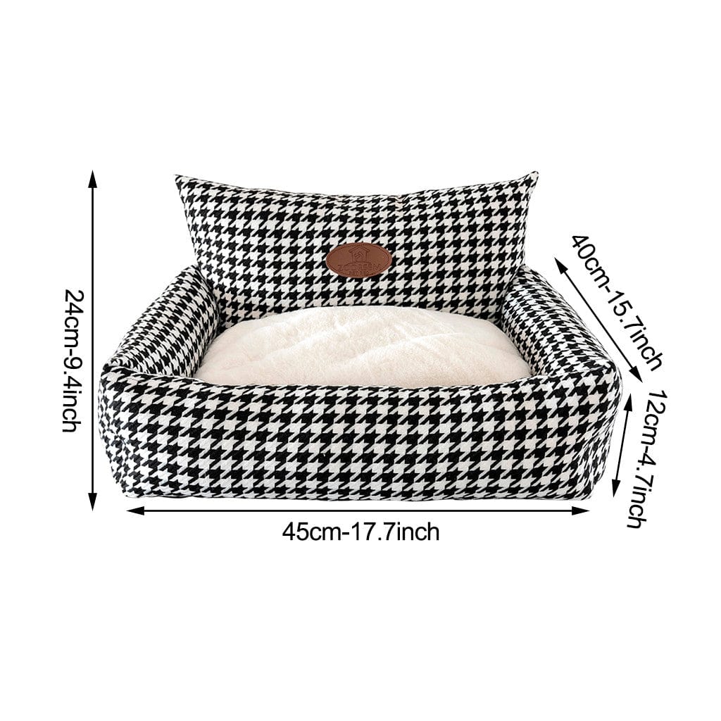 Womail Outdoor Indoor Cat Dog House Winter Warm Home Fabric Houndstooth Pet Removable and Washable Sofa
