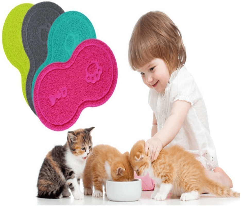 WONFAST Pet Cat Litter Box Mat, PVC Waterproof Paw and Bone Style Pet Feeding Mat Food Cleaning Mats,45 X 25CM Animals & Pet Supplies > Pet Supplies > Cat Supplies > Cat Litter Box Mats WONFAST   