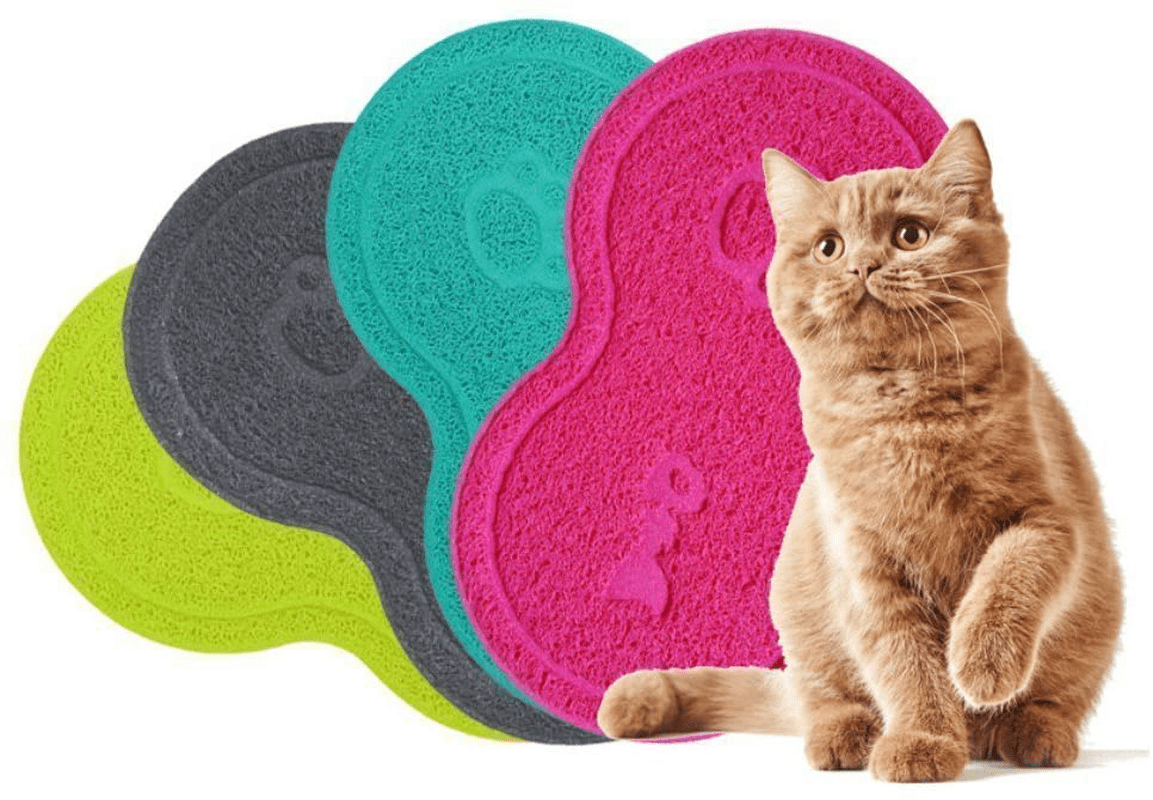 WONFAST Pet Cat Litter Box Mat, PVC Waterproof Paw and Bone Style Pet Feeding Mat Food Cleaning Mats,45 X 25CM Animals & Pet Supplies > Pet Supplies > Cat Supplies > Cat Litter Box Mats WONFAST   