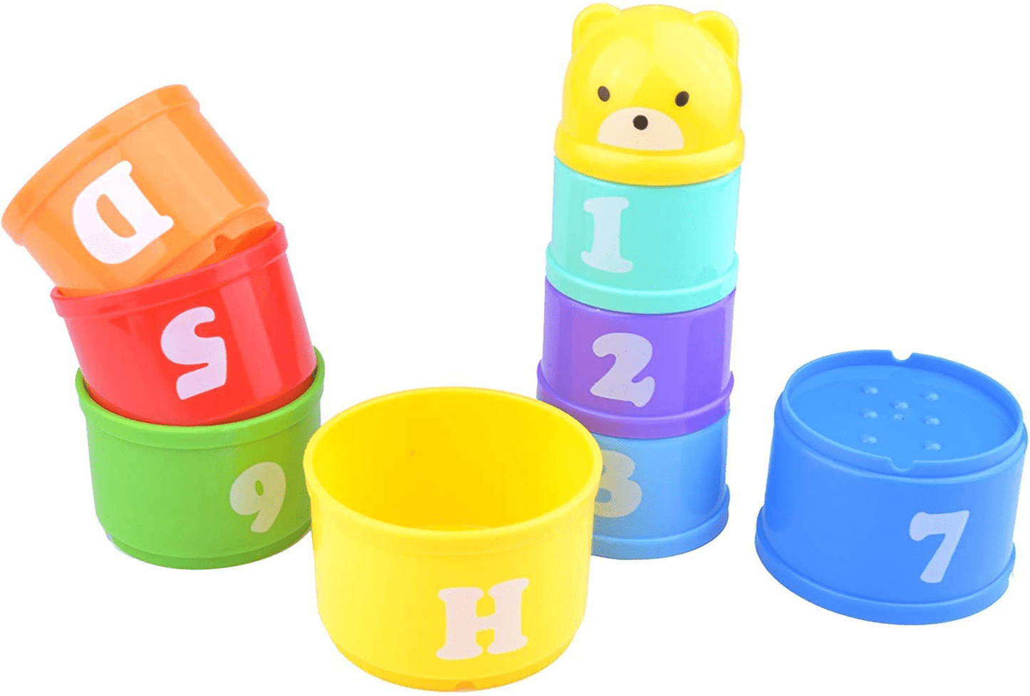Wontee Bird Educational Stacking Cup Toy Colorful Training Treat Toys for Birds Parrots Animals & Pet Supplies > Pet Supplies > Bird Supplies > Bird Treats Wontee   
