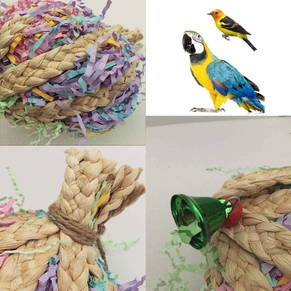 Wood Chips with Paper Strips Bird Chew Toy for Parrot Budgie Parakeet Cockatiel Conure Lovebird Finch Canary Cockatoo African Grey Macaw Eclectus