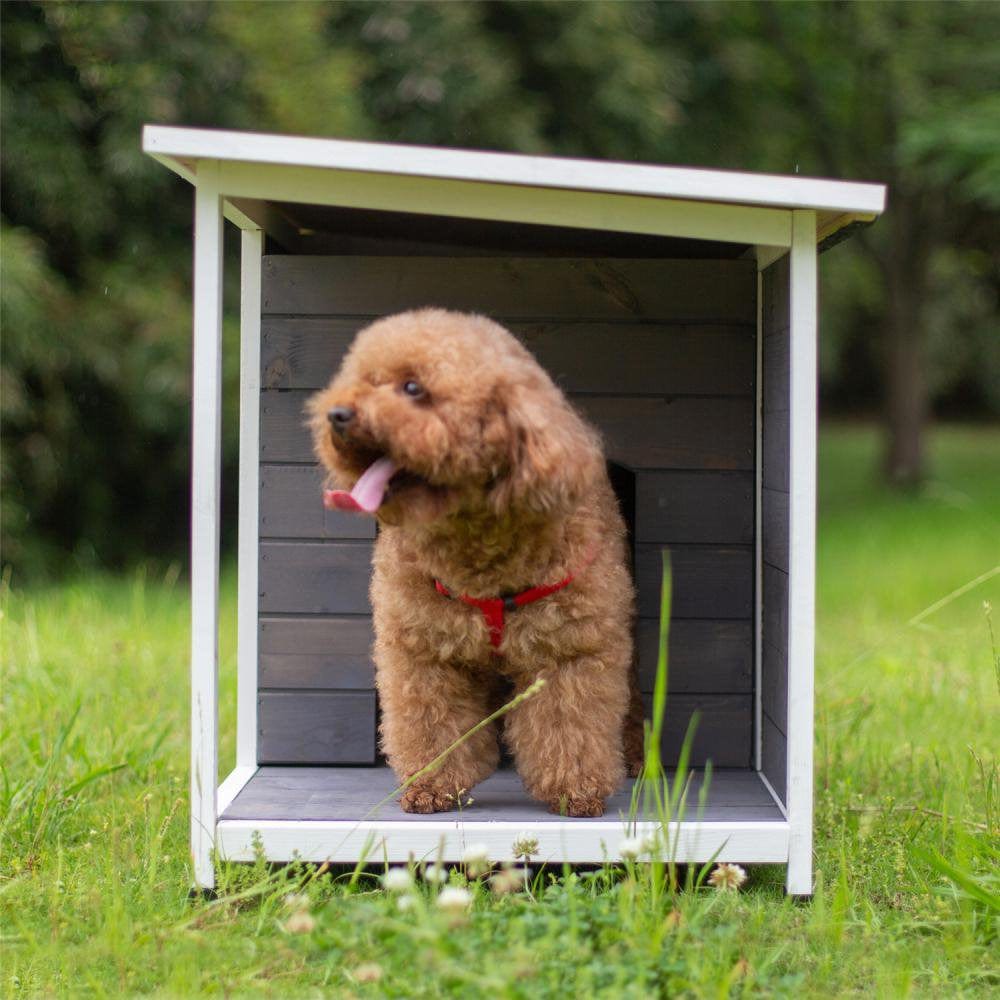 Wood Dog House, Outdoor Puppy Pet Shelter with Door and Windown, Indoor & Outdoor Dog Hutches for Medium Pet, Waterproof & Windproof Animals & Pet Supplies > Pet Supplies > Dog Supplies > Dog Houses Boulevard F Inc   