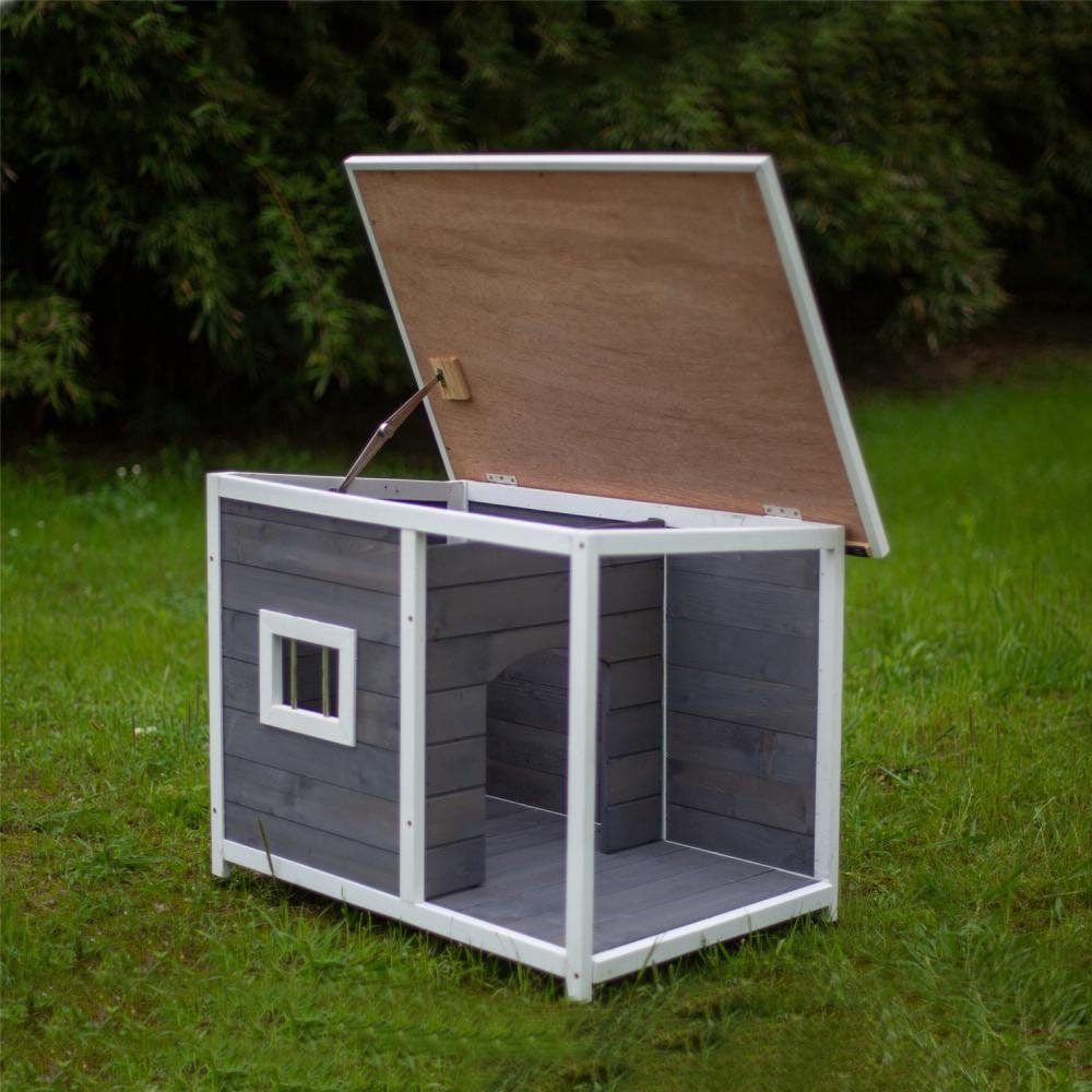 Wood Dog House, Outdoor Puppy Pet Shelter with Door and Windown, Indoor & Outdoor Dog Hutches for Medium Pet, Waterproof & Windproof Animals & Pet Supplies > Pet Supplies > Dog Supplies > Dog Houses Boulevard F Inc   