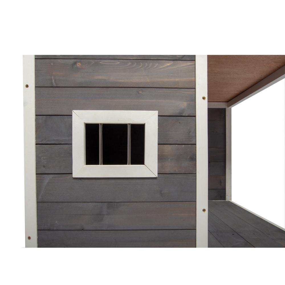 Wood Dog House, Outdoor Puppy Pet Shelter with Door and Windown, Indoor & Outdoor Dog Hutches for Medium Pet, Waterproof & Windproof Animals & Pet Supplies > Pet Supplies > Dog Supplies > Dog Houses Boulevard F Inc   