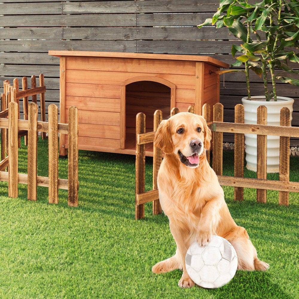 Wood Dog House Pet Shelter Large Kennel Weather Resistant Home Outdoor Ground Animals & Pet Supplies > Pet Supplies > Dog Supplies > Dog Houses Costway   
