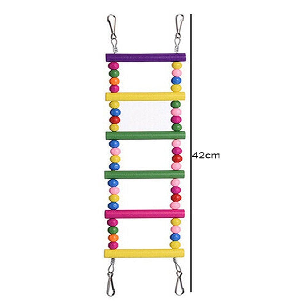 Wood Ladder Hanging Climbing Parrot Bird Toy Rope Harness Toys Parakeet Cableway Animals & Pet Supplies > Pet Supplies > Bird Supplies > Bird Toys LALLCAS   