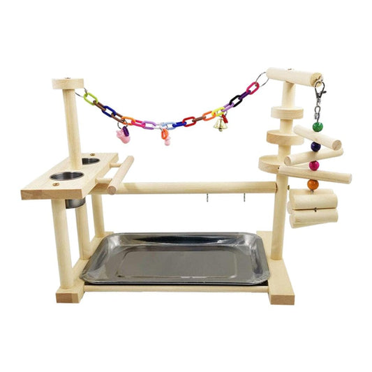 Wood Parrot Playstand Gym Ladder Bird Play Stand Exercise Cockatiel Playpen Animals & Pet Supplies > Pet Supplies > Bird Supplies > Bird Gyms & Playstands Colcolo   