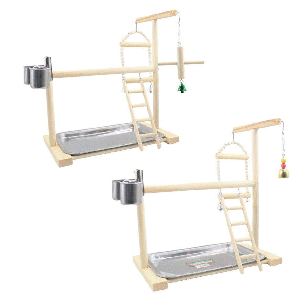 Wood Parrot Playstand Perch Playstand Gym Stand Playpen Ladder with Feed Cups Tray Cockatiel Bird Exercise for Play Toy Animals & Pet Supplies > Pet Supplies > Bird Supplies > Bird Gyms & Playstands SHEDIY   