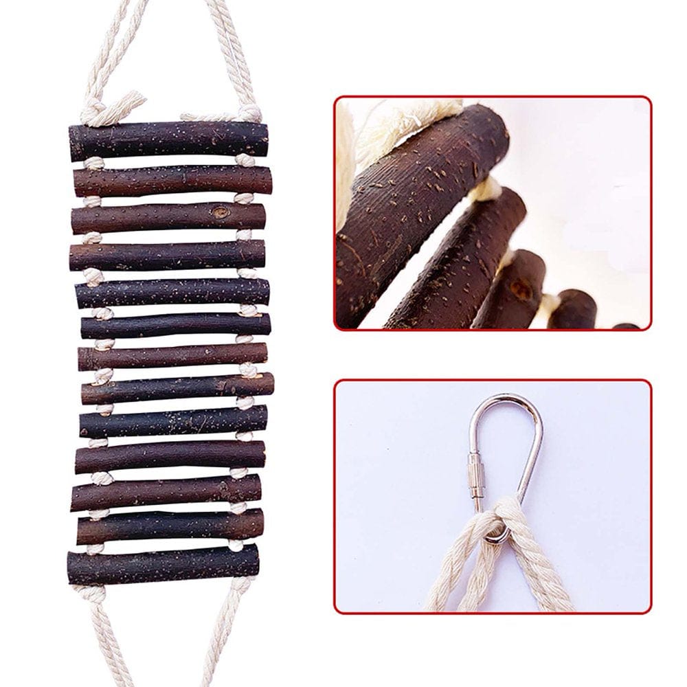 Wooden Bird Ladder Naturals Rope Ladder Bird Toy 13 Parrot Ladder 19.7Inch Swing Bird Cage Accessories Bird Cage Training Toy Animals & Pet Supplies > Pet Supplies > Bird Supplies > Bird Cage Accessories ametoys   