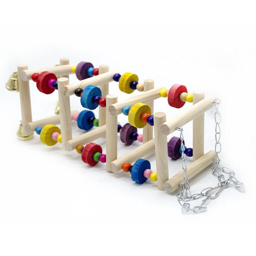 Wooden Bird Swings Ladders Toys Parrot Chewing Climbing Stand Perch Parakeets Playground Colorful Bite Blocks Animals & Pet Supplies > Pet Supplies > Bird Supplies > Bird Ladders & Perches JZROCKER   