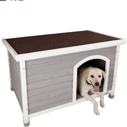Wooden Dog Houses for Small Dog Medium, Outdoor Insulated Dog House, Weatherproof Puppy Shelter Kennel, Underground Dog House with Raised Feet Animals & Pet Supplies > Pet Supplies > Dog Supplies > Dog Houses WEIE   