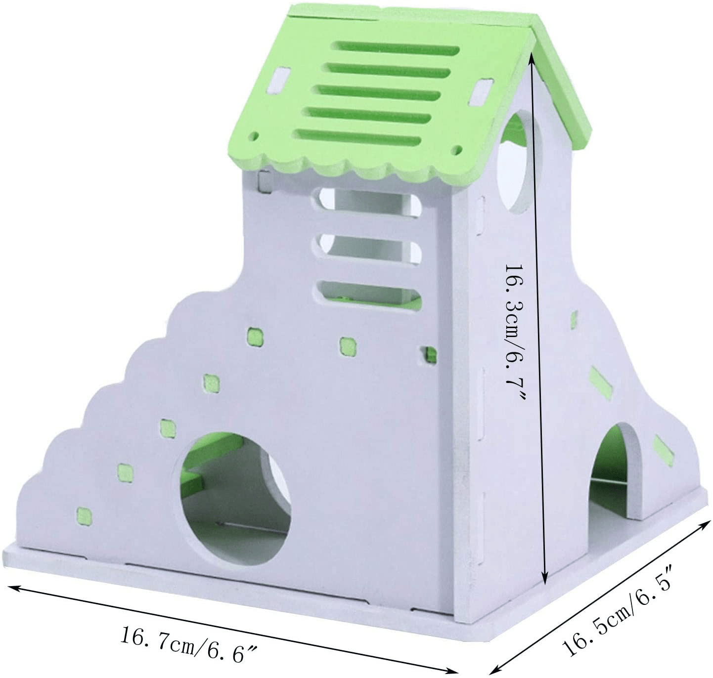Wooden Hamster House - Pet Small Animal Hideout, Assemble Hamster Hut Villa, Cage Habitat Decor Accessories, Play Toys for Dwarf, Hedgehog, Syrian Hamster, Gerbils Mice Animals & Pet Supplies > Pet Supplies > Small Animal Supplies > Small Animal Habitat Accessories Hesderty   