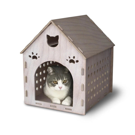 Wooden Kitty House Cat Shelter House for Cats, Rabbits, Dogs and Small Pets Animals & Pet Supplies > Pet Supplies > Dog Supplies > Dog Houses Made Terra   