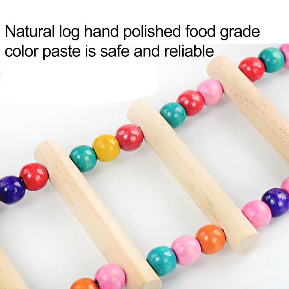 Wooden Ladder / P^Erch for Bird (Parrot, Parakeet, Cockatoo, Macaw) or Rat, Gerbil, Mouse, Chinchilla, Guinea Pig, Squirrel - 2022 New Toys Wooden Ladder / W-A#3350