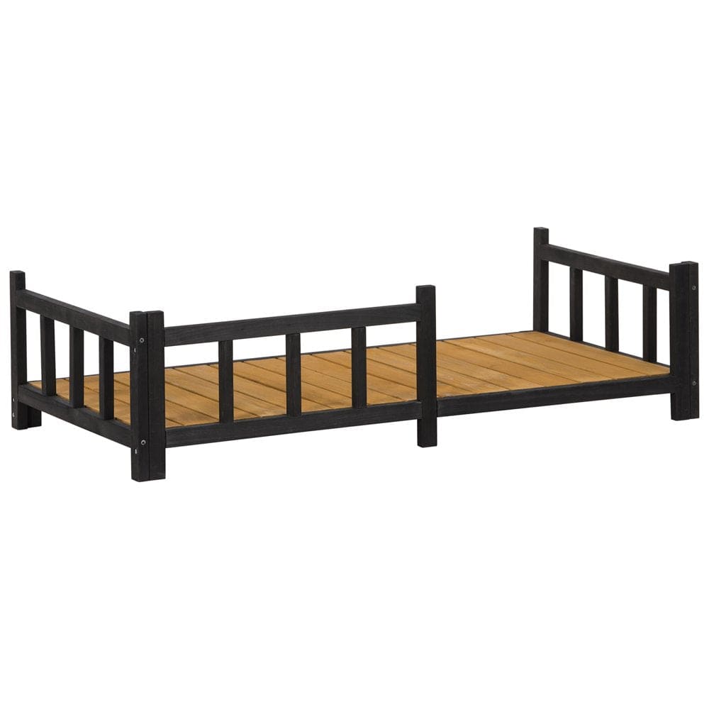 Wooden Outdoor Dog House, 47.2" Cabin-Style Pet House with Waterproof Roof, Storage Box for Dogs up to 66 Lbs Animals & Pet Supplies > Pet Supplies > Dog Supplies > Dog Houses Dog House   