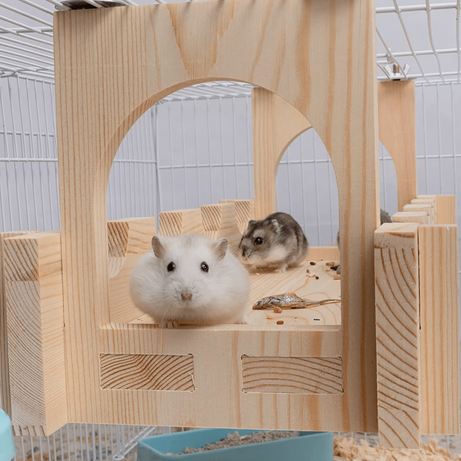 Wooden Small Pet Suspension Bridge - Small Animal Wood Habitat Bridge Chinchilla Cage Toys Hanging Wooden Bridge Sturdy and Durable, Easy to Install for Hamster Chinchilla and Small Rats Animals & Pet Supplies > Pet Supplies > Small Animal Supplies > Small Animal Habitat Accessories MEWTOGO   