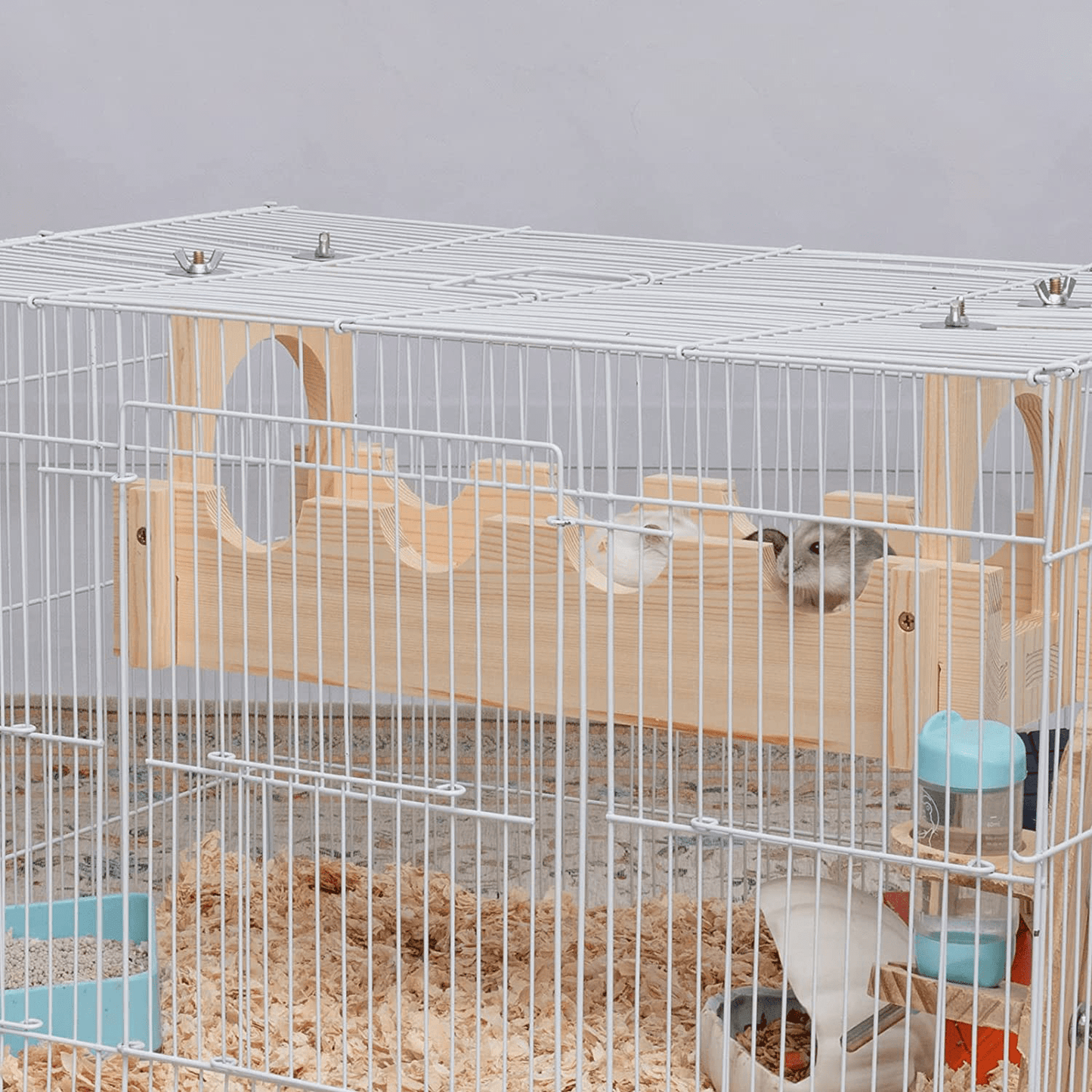 Wooden Small Pet Suspension Bridge - Small Animal Wood Habitat Bridge Chinchilla Cage Toys Hanging Wooden Bridge Sturdy and Durable, Easy to Install for Hamster Chinchilla and Small Rats Animals & Pet Supplies > Pet Supplies > Small Animal Supplies > Small Animal Habitat Accessories MEWTOGO   